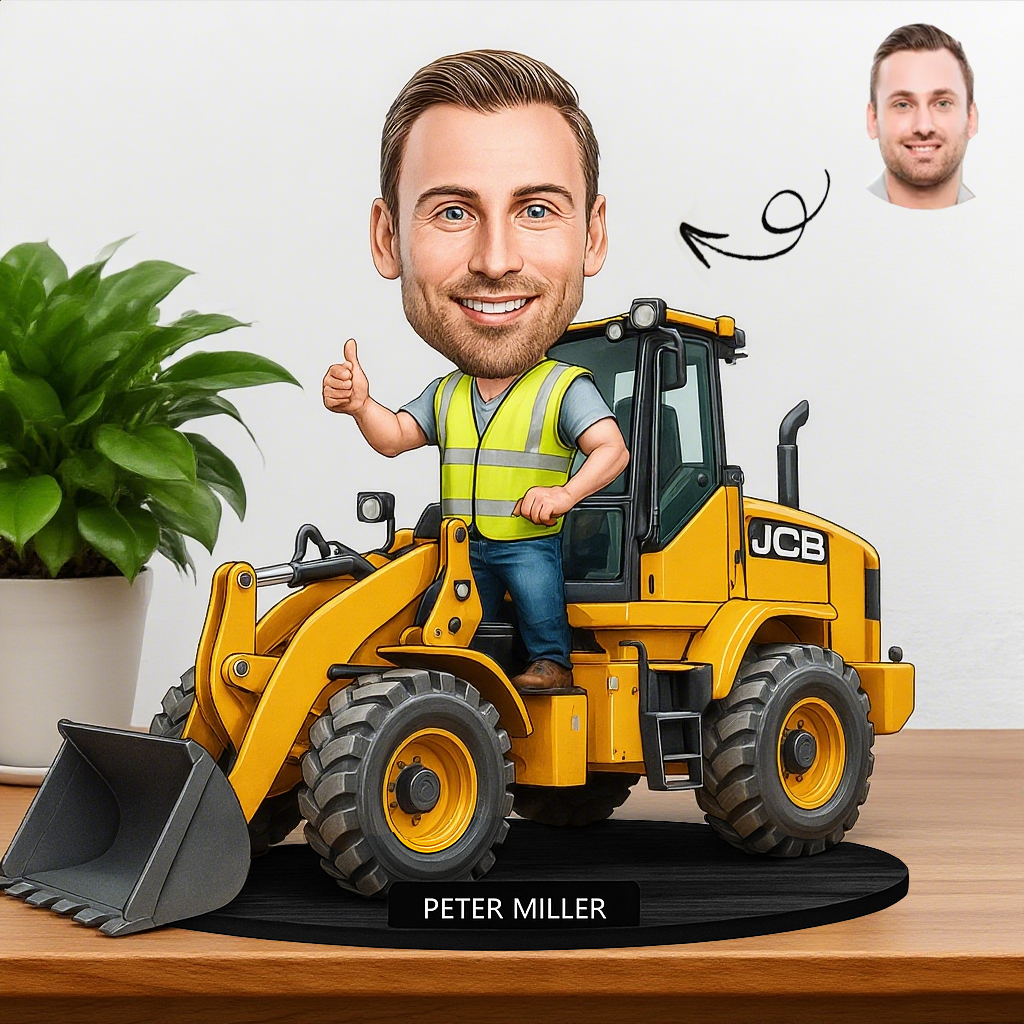 personalized-3d-wooden-loader-machine-worker-cartoon-plaque