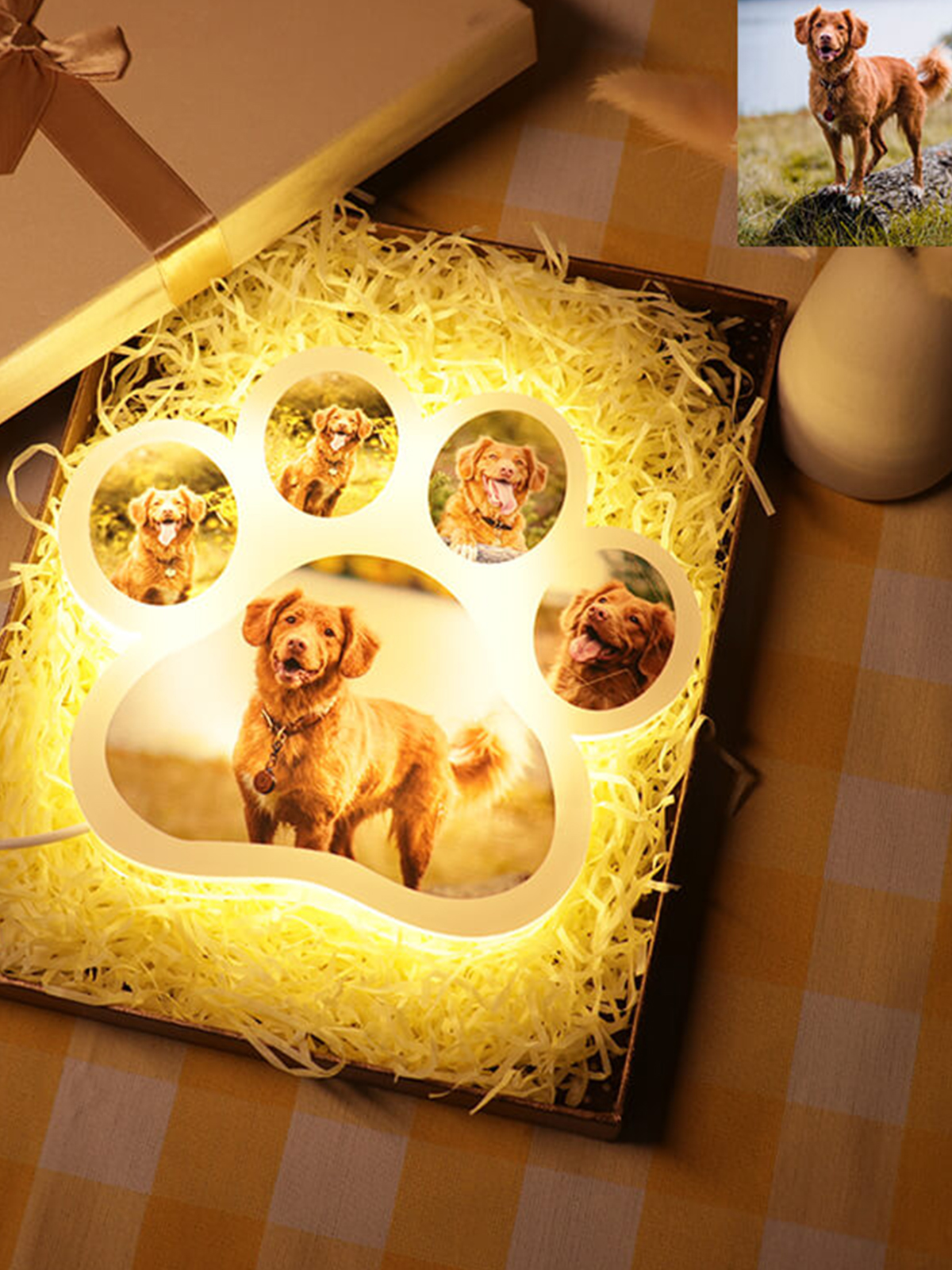 Custom Dog Paw Photo Light