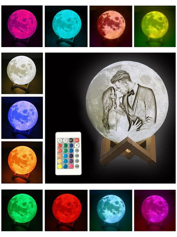 Personalized Photo Moon 3d Lamp 16 Colors