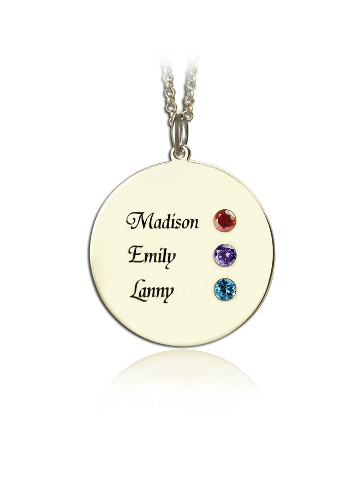 Shiny Alice Birthstone Family Necklace for 6 Names Grandmother Jewelry Mother Birthstone Jewelry